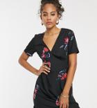 Vero Moda Tall Floral V Front A Line Dress-multi