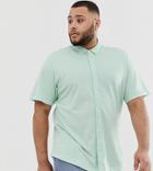 Only & Sons Slim Pique Short Sleeve Shirt - Green
