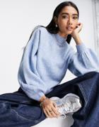 Aligne Recycled Blend Sweater With Balloon Sleeves In Blue