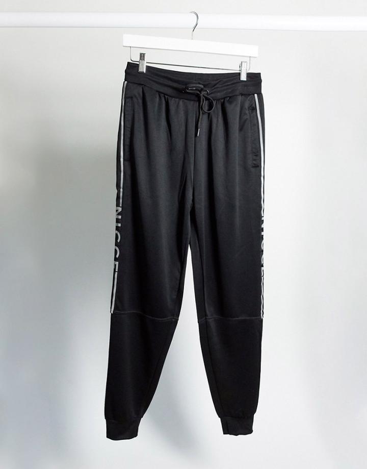 Nicce Vertex Polytricot Track Sweatpants Two-piece With Panel Logo In Black