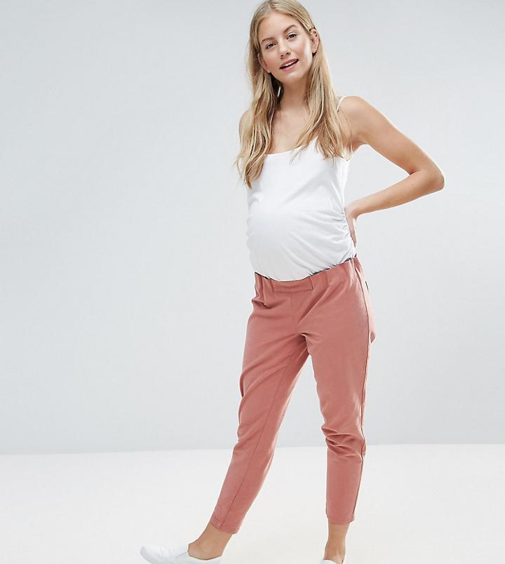 Asos Maternity Paperbag Waist Chino Pant - Pink