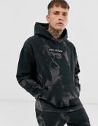 Religion Oversized Hoodie With Dark Smoke Print In Black