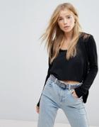 New Look Lace Back Cardigan - Black