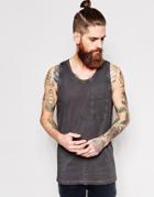 Dr Denim Tank Simon One Pocket Overdye - Blue