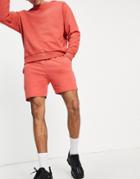 Asos Design Skinny Jersey Shorts In Shorter Length In Red