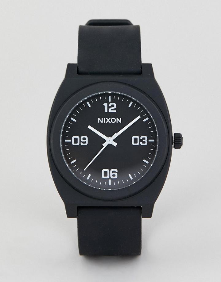 Nixon A1248 Time Teller P Corp Silicone Watch In Black - Black