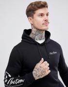River Island Hoodie With Carpe Noctem Print In Black - Black