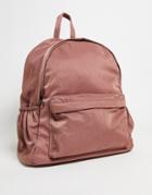 Asos Design Backpack With Laptop Compartment In Mauve-pink