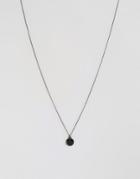 Asos Circle Dogtag Necklace - Black