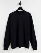Asos Design Oversized Long Sleeve T-shirt-black