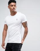 Religion Muscle Fit Crew Neck Logo T-shirt In White