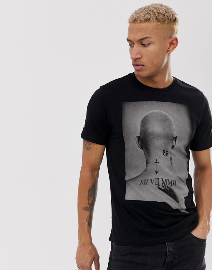 Religion T-shirt Tattoo Print - Black