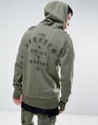 Cayler & Sons Longline Hoodie With Back Embroidery - Green