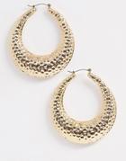 Pieces Textured Gold Hoop Earrings - Gold
