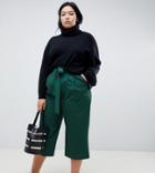 Asos Design Curve Mix & Match Culottes With Tie Waist - Green