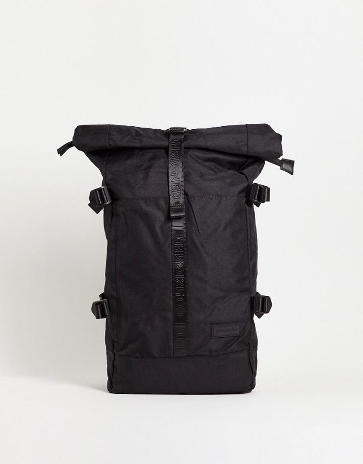 Consigned Rolltop Clip Backpack In Black