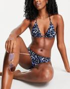 Aeropostale Halterneck Bikini In Black Animal Print