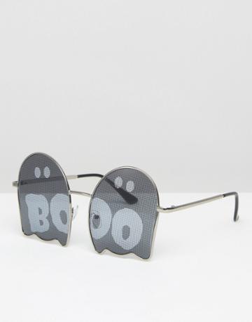 Asos Halloween Glasses With Ghosts - Silver