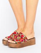 Asos To Be In Love Embroidery Mules - Multi
