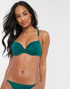 Dorina Filao Recycled Polyester Padded Bikini Top In Green