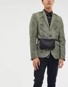 Asos Design Faux Leather Belt Bag In Black