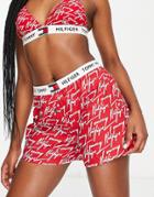 Tommy Hilfiger 85 Woven Short In Red Logo Print