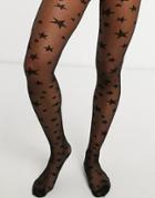 Asos Design 30 Denier Star Print Tights-black