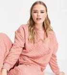 Only Plus Sweatshirt With Drawstring Waist In Pink