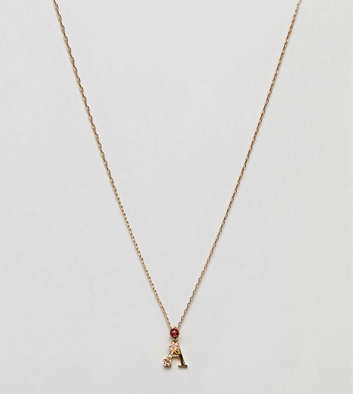 Bill Skinner Floral A Initial Pendant - Gold