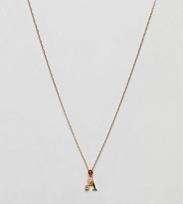 Bill Skinner Floral A Initial Pendant - Gold
