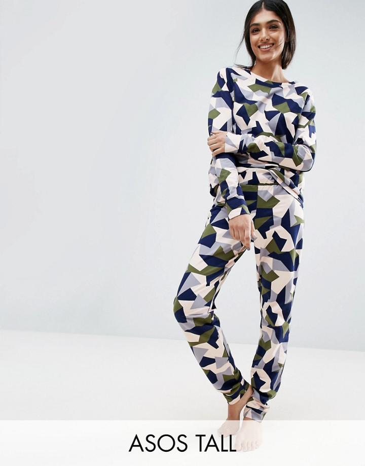 Asos Tall Lounge Abstract Camo Print Jogger - Multi