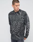 Diesel S-joe-ar Crew Sweatshirt Patch Leopard Print - Gray