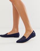 River Island Loafers With Pointed Toe In Navy