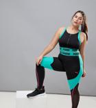 Puma Plus Exclusive To Asos Paneled Legging In Black And Green - Green