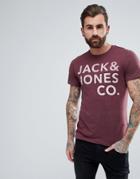 Jack & Jones Originals T-shirt With Marl Branding - Red