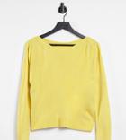 Only Petite Boatneck Sweater In Yellow-neutral