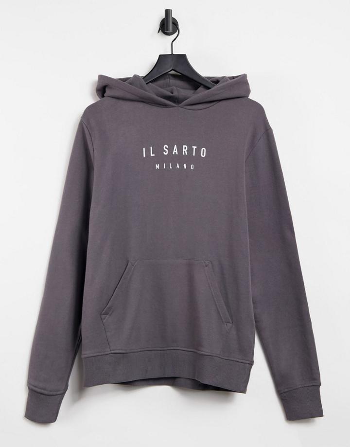 Il Sarto Logo Oth Hoodie In Gray-grey