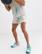 Asos 4505 Training Shorts In Mid Length With Pastel Print-multi