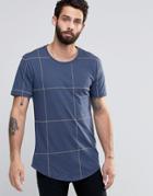 Only & Sons Check T-shirt - Navy