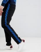 J.lindeberg Sasha Jersey Twill Taping Joggers In Black - Black
