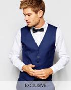 Selected Homme Exclusive Tuxedo Vest In Skinny Fit - Navy