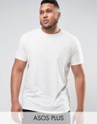 Asos Plus Super Longline T-shirt In Ecru - White