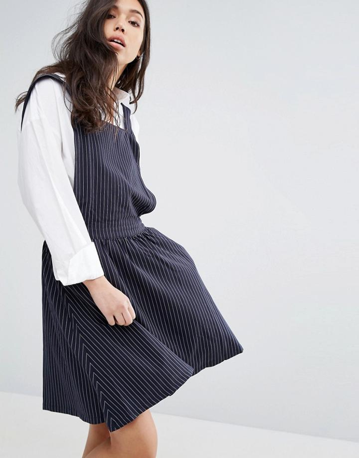 Minimum Denim Pinafore Dress - Blue
