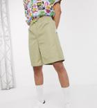 Collusion Nylon Shorts In Stone-green