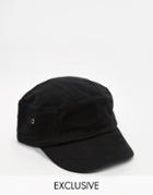 Reclaimed Vintage Army Cap In Black - Black
