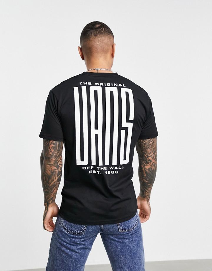 Vans Stretched Back Print T-shirt In Black