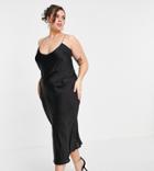 In The Style Plus X Lorna Luxe Cami Strap Midi Dress In Black