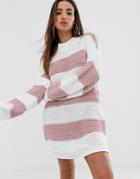 In The Style Stripe Chunky Oversized Sweater Dress