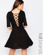 Influence Tall Lace Up Back Skater Dress