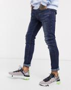 Levi's Youth 519 Super Skinny Fit Hi-ball Roll Jeans In Can Can Advanced Stretch Dark Wash-blues